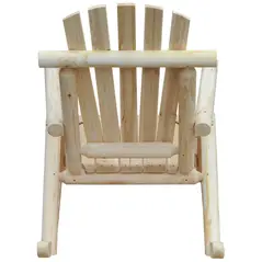 Outsunny 2 Piece Adirondack Chair Cedar Wood Ergonomic Rocking Chair Porch Rocker Garden Traditional - Burlywood - 9