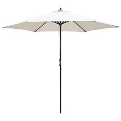 Outsunny 2.8m Garden Parasol Umbrella, Round Outdoor Market Table Umbrella Sun Shade Canopy, Off-White - 1