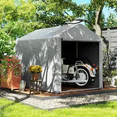 Outsunny 2.2 x 1.6 m Outdoor Storage Tent, with Accessories - Light Grey - 9