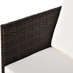 Outsunny 2 Seater Rattan Cube Garden Furniture Set, Rattan Dining Set with Cushions, Outdoor Dining Table and Chairs with 2 Armchairs, 2 Stools, Rectangular Glass Top Table for Patio, Balcony, Brown - 9