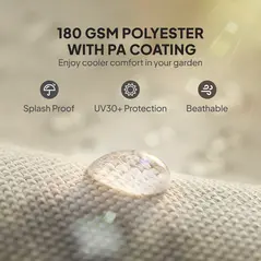 Outsunny 2 Pcs UV Protection Pergola Replacement Canopy, Pergola Shade Cover, Easy to Install, for 3 x 3(m) Pergola, Cream White - 5