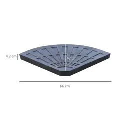 Outsunny 2 Piece Parasol Base, 28kg Resin Umbrella Stand Weights for Cantilever Parasol with Handles, Bronze - 3