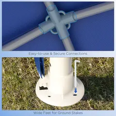 Outsunny 2.7m x 2.7m Garden Gazebo Marquee Party Tent Wedding Canopy Outdoor(Blue) - 6