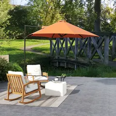 Outsunny 2.5m Rotating Cantilever Parasol - Orange - 9