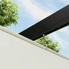 Outsunny 2 x 3(m) Lean To Steel Pergola, with Moving Fabric Canopy - Khaki - 8