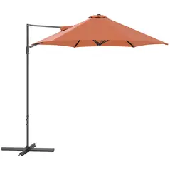 Outsunny 2.5m Rotating Cantilever Parasol - Orange - 1