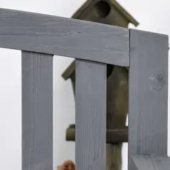 Outsunny 2 Seater Wooden Garden Bench with Armrest, Outdoor Furniture Chair for Park, Balcony, Grey - 7