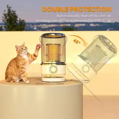 Outsunny 2000W Patio Electric Heater with 10-20㎡ Coverage, Separation Coil, Freestanding Outdoor Infrared Heater with Tip-Over Protection, Overheat Protection, Handle for Indoor and Outdoor Use, White - 7