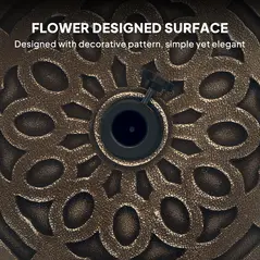 Outsunny 21kg Resin Garden Parasol Base with Wheels, Round Umbrella Stand, Heavy Duty Sun Umbrella Base for 32, 38, 48 mm Umbrella Poles for Deck Poolside, Bronze Tone - 7