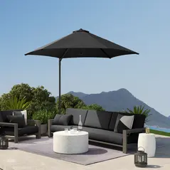 Outsunny 2.5m Rotating Cantilever Parasol - Black - 8