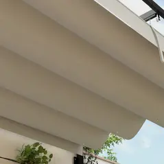 Outsunny 2 x 3(m) Lean To Steel Pergola, with Moving Fabric Canopy - Khaki - 9