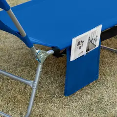 Outsunny 2 Pieces Foldable Sun Lounger with Reading Hole, Portable Sun Lounger with 5 Level Adjustable Backrest, Reclining Lounge Chair with Side Pocket, Headrest Pillow, Blue - 8