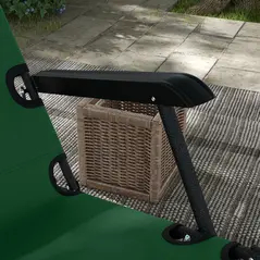 Outsunny 2 Pack 2 in 1 Sun Lounger Folding Reclining Chairs Garden Outdoor Camping Adjustable Back with Pillow, Green - 7