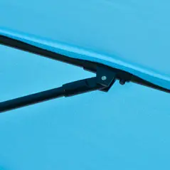 Outsunny 2.6M Patio Parasol Sun Umbrella, Tilt Shade Shelter Canopy with Crank 8 Ribs Aluminium Frame, Blue - 9