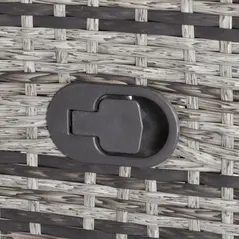 Outsunny 2 Seater Patio Wicker Chaise Lounge Sofa Set with Fabric Cushion, Grey - 8