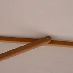 Outsunny 2 x 3m Wooden Garden Parasol Umbrella Outdoor Sun Shade Canopy, Table Market Umbrella with Vent, 38 mm Pole, Rope Pulley Mechanism, Light Grey - 9