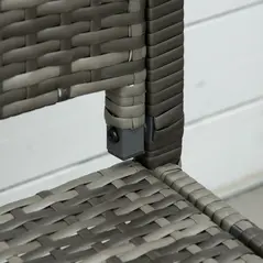 Outsunny 2 Seater Poly Rattan Garden Bench, All Weather Wicker Garden Loveseat, Outdoor Seating Bench with 240 Load Capacity, Backrest and Armrests for Patio, Terrace, Balcony, Grey - 9