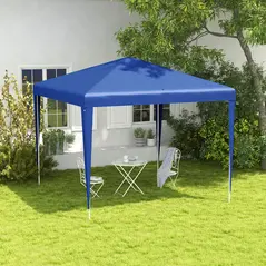 Outsunny 2.7m x 2.7m Garden Gazebo Marquee Party Tent Wedding Canopy Outdoor(Blue) - 2