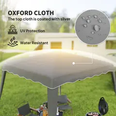 Outsunny 2.5 x 2.5M Pop up Garden Tent - Grey - 5