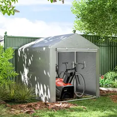 Outsunny 2.2 x 1.6 m Outdoor Storage Tent, with Accessories - Light Grey - 2