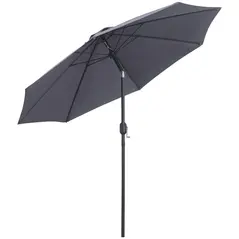 Outsunny 2.7M Garden Parasol Umbrella with Glass Fibre Ribs and Aluminium Frame, Tilting Sun Shade Shelter Canopy, Charcoal Grey - 1