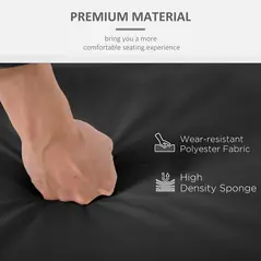 Outsunny 2 Piece Garden Chair Cushions with 1 Seat Cushion 1 Back Pad for Rattan Sofa Chair, Outdoor Seat Pads for Indoor and Outdoor Use, Black - 5