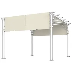 Outsunny 2 Pcs UV Protection Pergola Replacement Canopy, Pergola Shade Cover, Easy to Install, for 3 x 3(m) Pergola, Cream White - 1