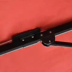 Outsunny 2.5 x 2.5m Patio Offset Parasol Umbrella Cantilever Hanging Aluminium Sun Shade Canopy Shelter 360° Rotation with Crank Handle and Cross Base, Wine Red - 8