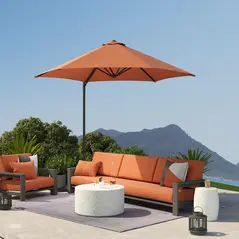 Outsunny 2.5m Rotating Cantilever Parasol - Orange - 8