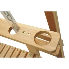 Outsunny 2 Seater Garden Swing Seat, Wooden Swing Chair Bench with Cup Holders for Outdoor Porch Patio, Natural - 7