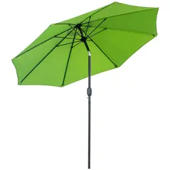 Outsunny 2.7M Garden Parasol Umbrella with Glass Fibre Ribs and Aluminium Frame, Tilting Sun Shade Shelter Canopy, Light Green - 1