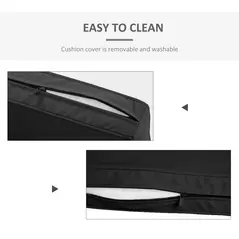 Outsunny 2 Piece Garden Chair Cushions with 1 Seat Cushion 1 Back Pad for Rattan Sofa Chair, Outdoor Seat Pads for Indoor and Outdoor Use, Black - 6