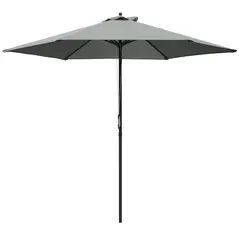 Outsunny 2.8m Garden Parasol Umbrella, Round Outdoor Market Table Umbrella Sun Shade Canopy, Dark Grey - 1