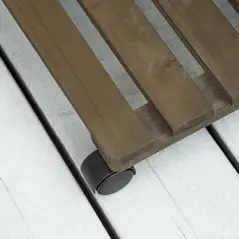 Outsunny 2 Pack Plant Caddy with Wheels, 30 cm Square Wooden Plant Pot Trolley, Pot Caddy for Outdoor Patios, Decks and Indoors, Dark Brown - 9