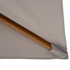 Outsunny 2 x 3m Wooden Garden Parasol Umbrella Outdoor Sun Shade Canopy, Table Market Umbrella with Vent, 38 mm Pole, Rope Pulley Mechanism, Light Grey - 8