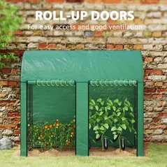 Outsunny 200 x 100cm Walk-In Greenhouse, with Zipped Doors - Green - 6