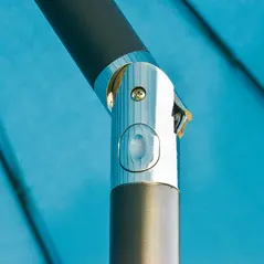 Outsunny 2.5m Shanghai Garden Parasol Umbrella with Crank & Tilt, Adjustable Outdoor Sun Shade, Blue - 9