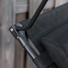 Outsunny 2 Piece Foldable Reclining Garden Chair with Headrest, Zero Gravity Deck Sun Lounger Seat Chair with Footrest, Armrest, Cup Holder & Canopy Shade, Black - 9