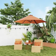 Outsunny 2.5m Rotating Cantilever Parasol - Orange - 2