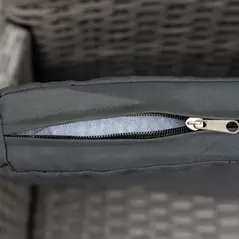 Outsunny 2 Pieces Outdoor PE Rattan Dining Chairs Set with Cushion, Garden Armchair with Armrests, High Backrest, Metal Frame Patio Wicker Furniture, Grey - 9