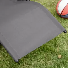 Outsunny 2PCs Outdoor Garden Rocking Chair, Patio Sun Lounger Rocker Chair with Breathable Mesh Fabric, Removable Headrest Pillow, Armrest, Side Storage Bag, Grey - 8