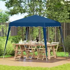 Outsunny 3 M x 3 M Base/ 2.5 M x 2.5 M Top Pop Up Gazebo, 2 Person Setup Instant with Carry Bag, Height Adjustable Slant Leg Party Tent Instant Event Shelter for Garden, Patio - 9