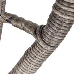 Outsunny 3 Pieces Rattan Bistro Set, Wicker Garden Furniture Set with Cushions, Glass Top Coffee Table and Chairs for Outdoor, Patio, Balcony, Grey - 7