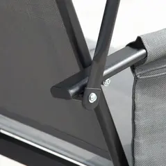 Outsunny 3 Person Outdoor Patio Porch Swing Chair with High Back Design, Side Pouches and Adjustable Canopy, Charcoal Grey - 8