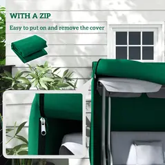 Outsunny 220 x 125cm Three-Seater Swing Chair Protective Cover - Green - 7