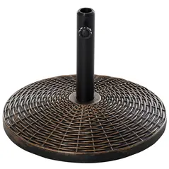 Outsunny 25 kg Plastic and Cement Rattan Pattern Parasol Base - Antique Bronze - 1