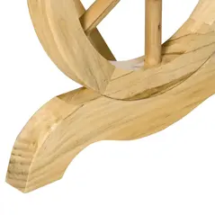 Outsunny 2-Person Garden Bench Rustic Wooden Outdoor Bench with Wheel-Shaped Legs Slatted Seat for Patio Natural Wood Effect - 8