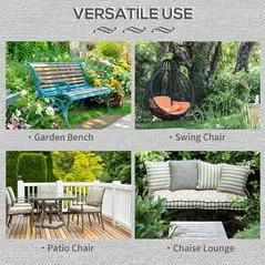 Outsunny 2-Seater Garden Bench Cushion with Ties, Swing Chair Cushion, Replacement Cushion for Outdoor Furniture, 110 x 46 cm, Black - 6