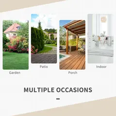 Outsunny 2-Seater Rattan Table Chair Bistro Garden Furniture Set Wicker Table Outdoor Patio - 7