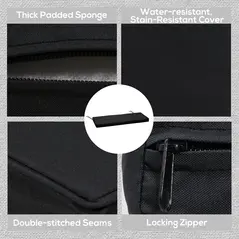 Outsunny 2-Seater Garden Bench Cushion with Ties, Swing Chair Cushion, Replacement Cushion for Outdoor Furniture, 110 x 46 cm, Black - 5